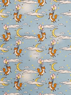 AP0023 - Foxes in the sky - 100% cotton. 45'' wide. £6.99