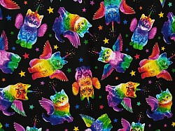 TT001 - Rainbow cats - 100% cottons. 45'' wide. £13.99pm