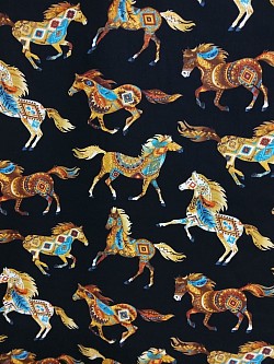 TT002 - Tribal horses - 100% cottons. 45'' wide. £13.99pm