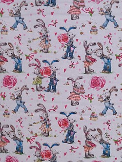 KC005 - Bunnies - 100% Korean Cotton. 45'' wide. £9.99pm