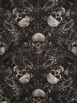 TT0017 - Skulls - 100% cottons. 45'' wide. £13.99pm